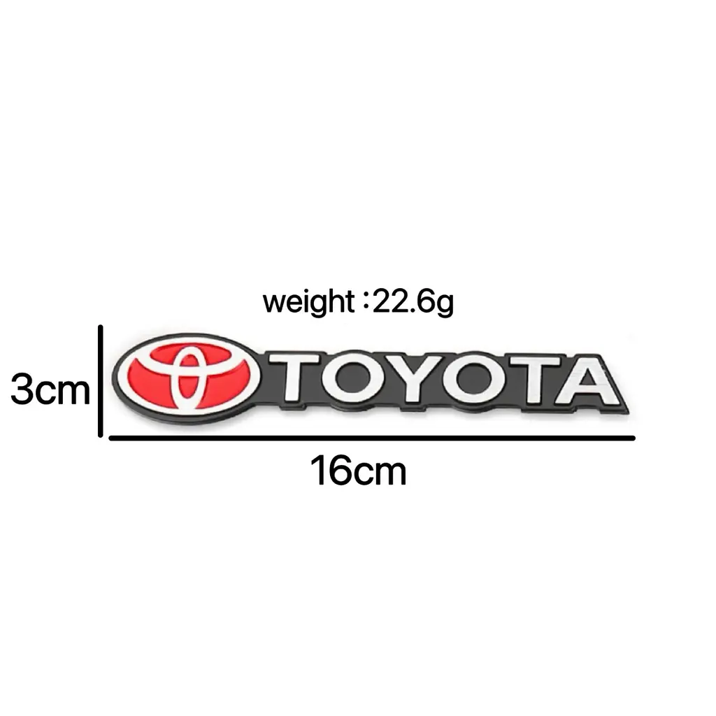 Емблема напис Toyota 160×30мм алюміній (на скотчі) - фото 2