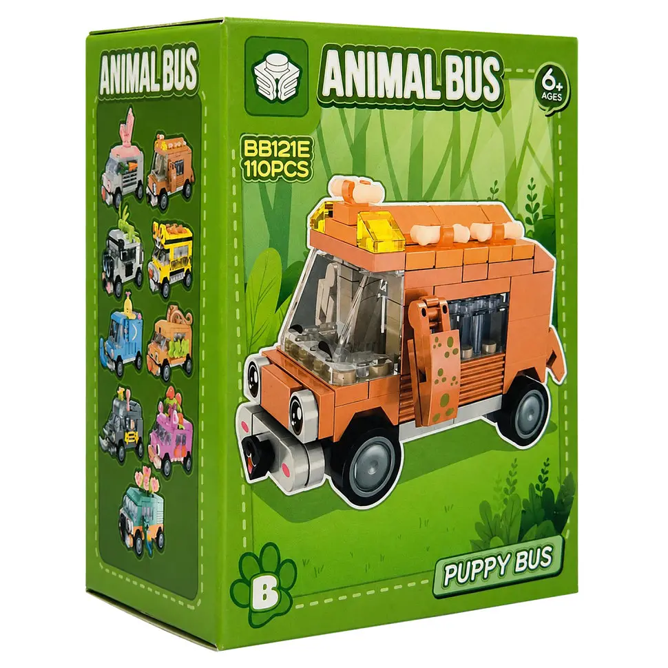 Дитячий конструктор Puppy Bus BB121E-B серії "Animal Bus", 110 деталей
