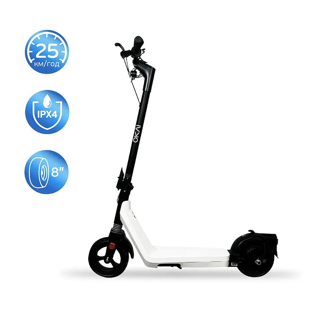 Електросамокат OKAI Zippy ES50С чорний 8" 250W/500W, 5. 2Ah, 20 km, 25 km/h, 10°, 13. 5 kg - фото 3