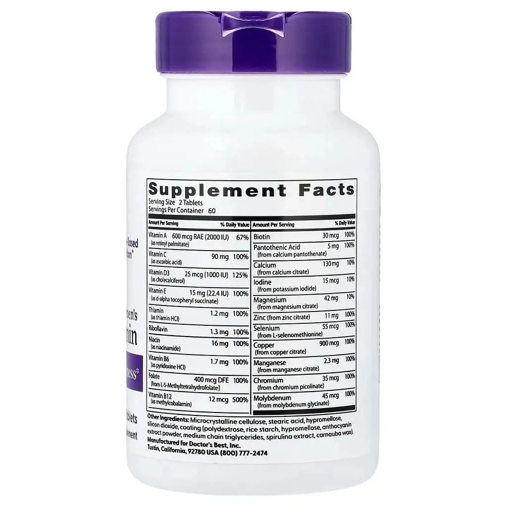 Мультивитамины для женщин Doctor's Best Women's Multi-Vitamin 120 таблеток - фото 2