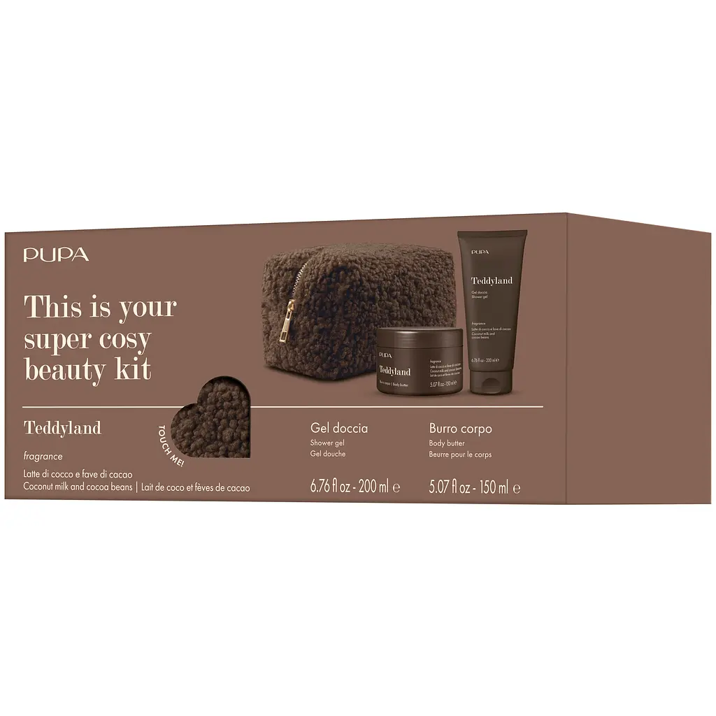 Набір в косметичці Pupa Teddyland Coconut Milk And Cocao Beans: Гель для душа 200 мл + Баттер для тіла 150 мл (8011607393251) - фото 2