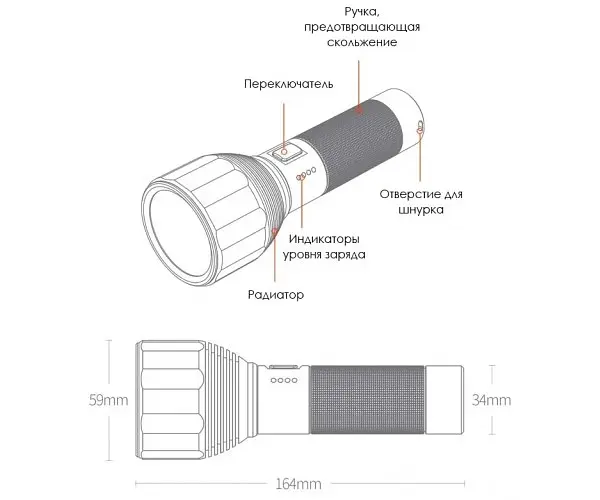 Фонарь Nextool 380 м 2000 люмен type-c аккумуляторный - фото 6