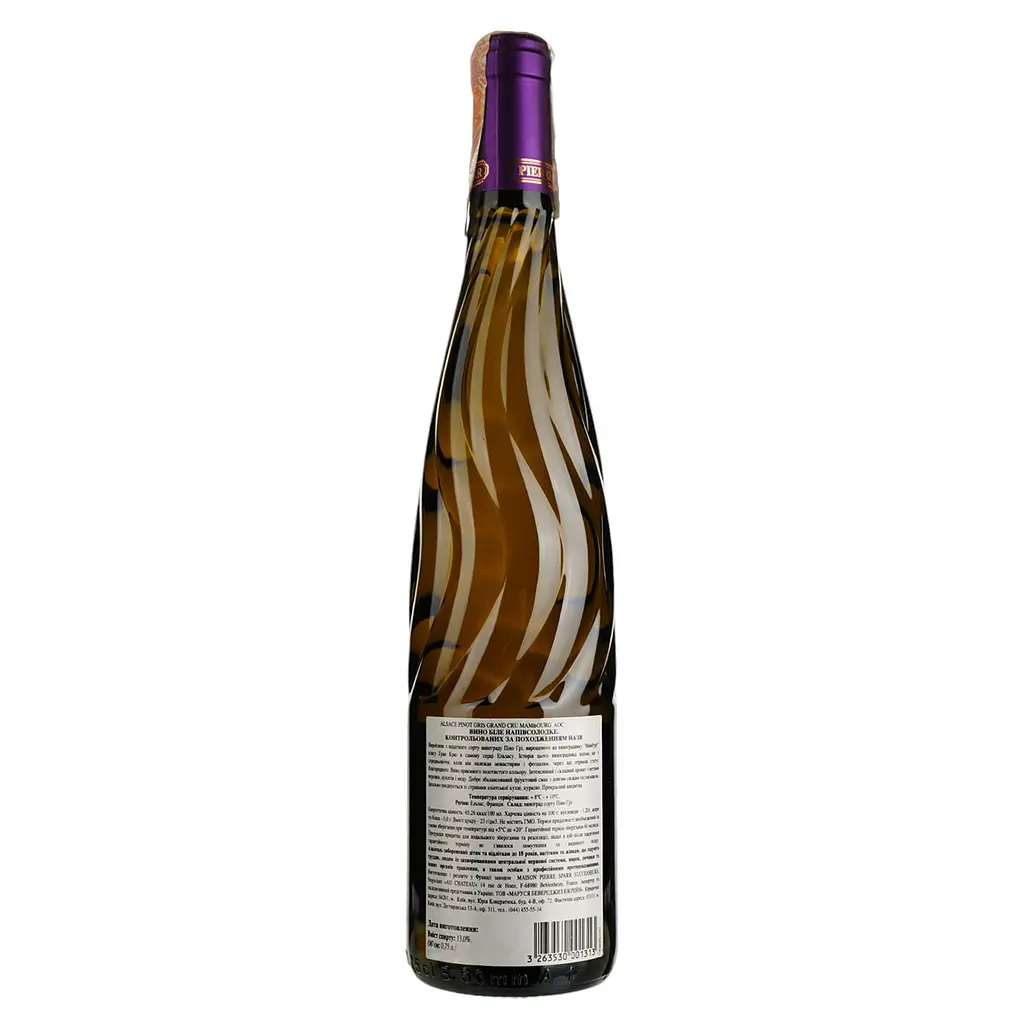 Вино Pierre Sparr Pinot Gris Mambourg Grand Cru AOC Alsace, белое, полусладкое, 13%, 0,75 л - фото 2