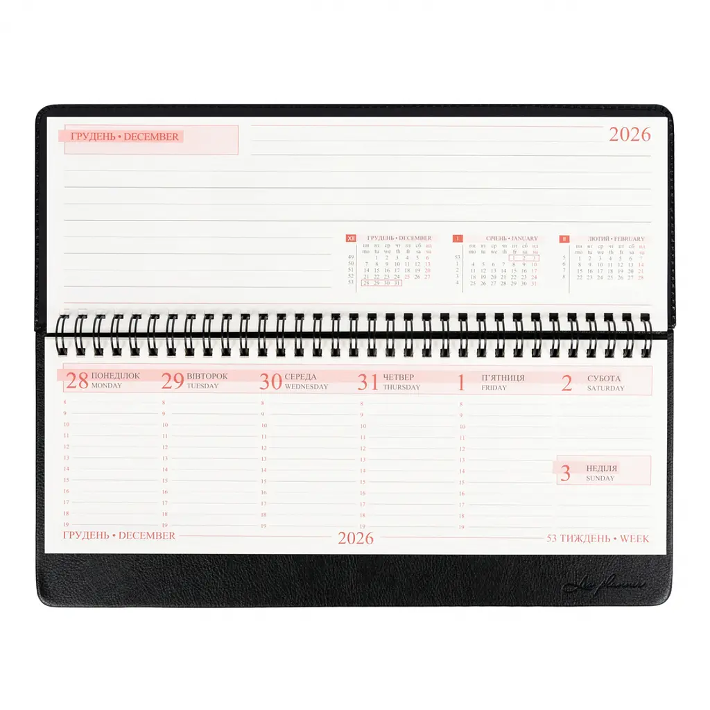 Планінг-щотижневик настільний Leo Planner 2027 Persona 30х14 см 128 сторінок чорний (252742) - фото 10