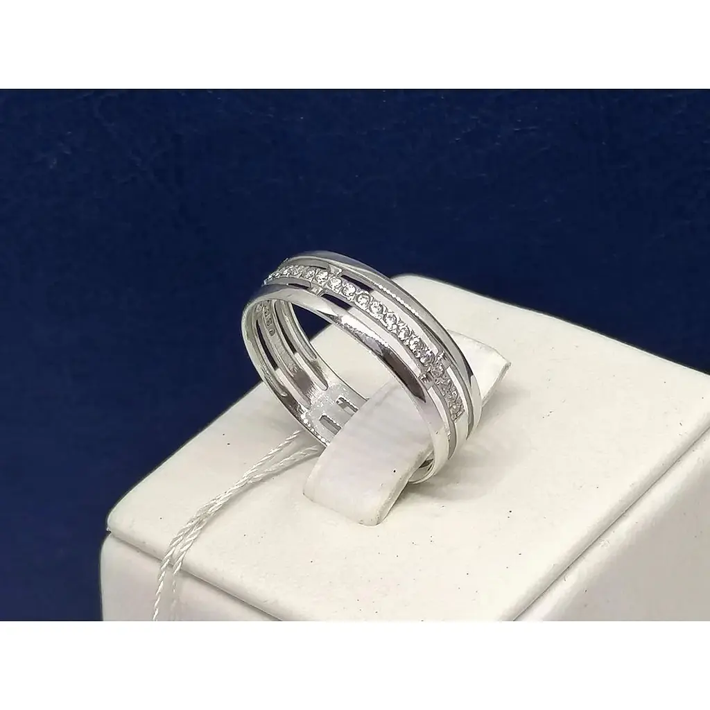 Золоте кільце Імперія золота з фіанітами. КВ1016БИ 18,5 - фото 2