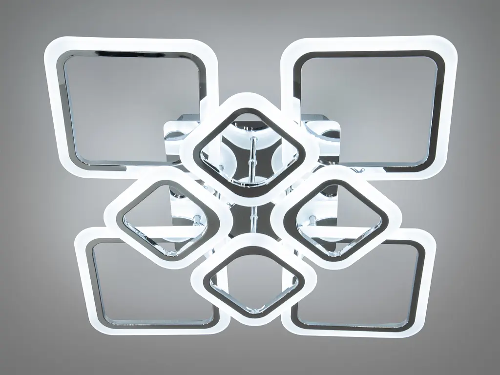 Стильная светодиодная люстра на пульте с димером, 105W, хром - фото 3