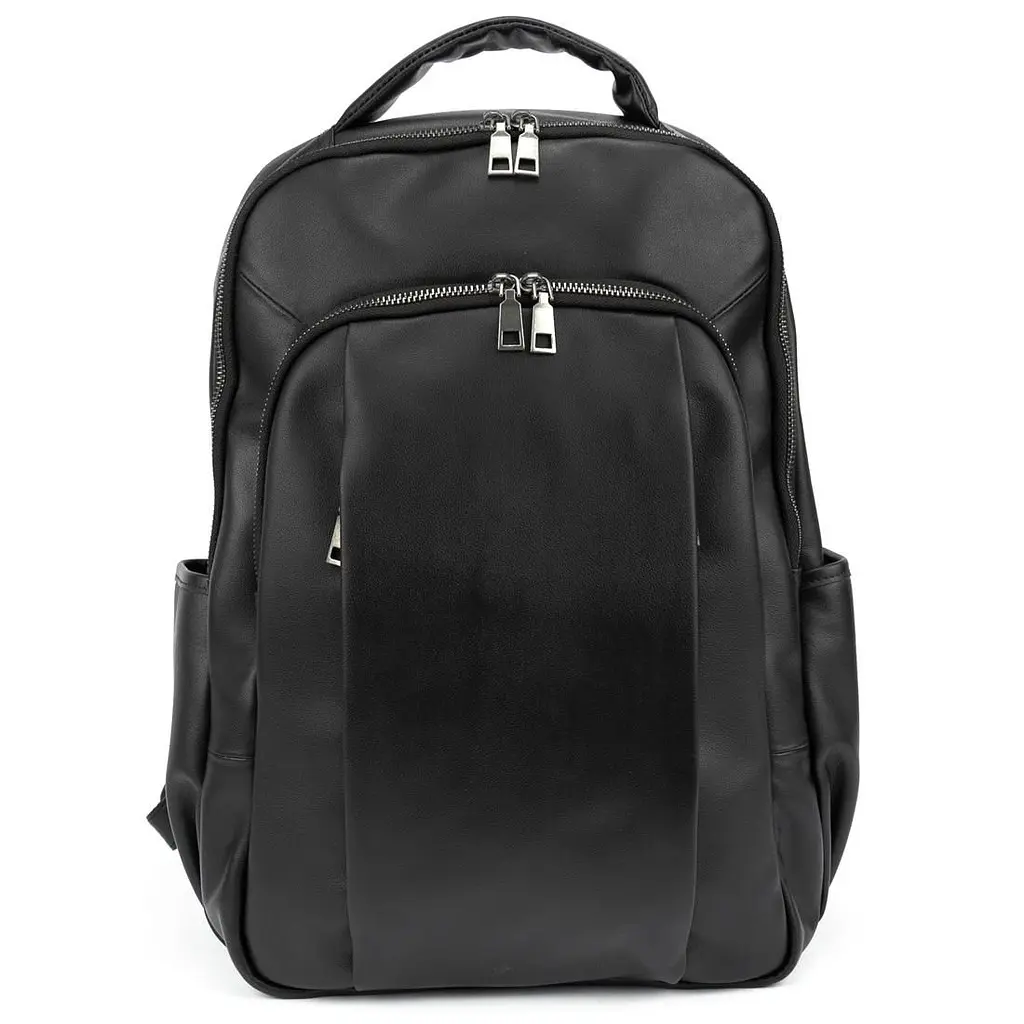 Чоловічий шкіряний рюкзак чорний Tiding Bag 1665A - фото 3