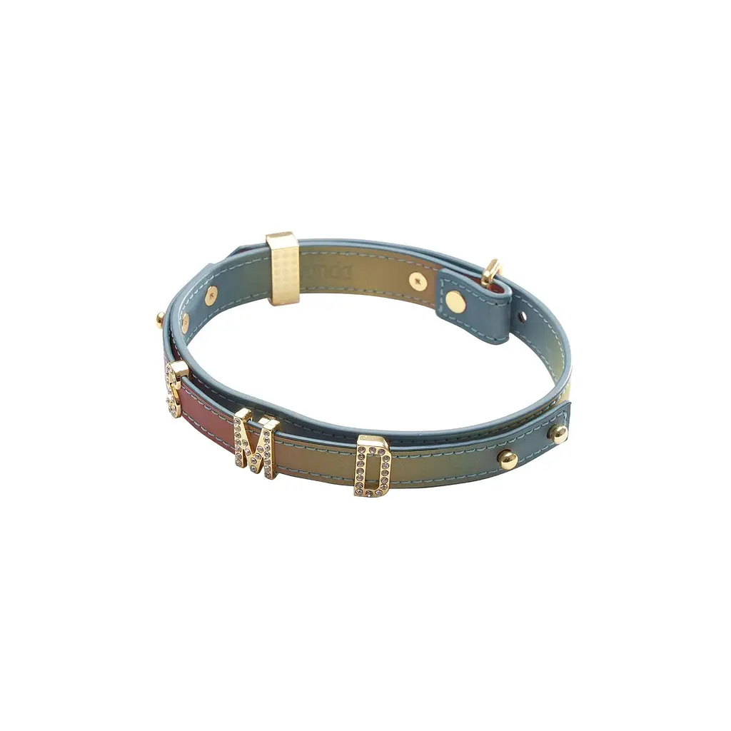 Нашийник LOCKINK Multi-color DIY Alphabet Collar, мультиколір, штучна шкіра, букви зі стразами - фото 4