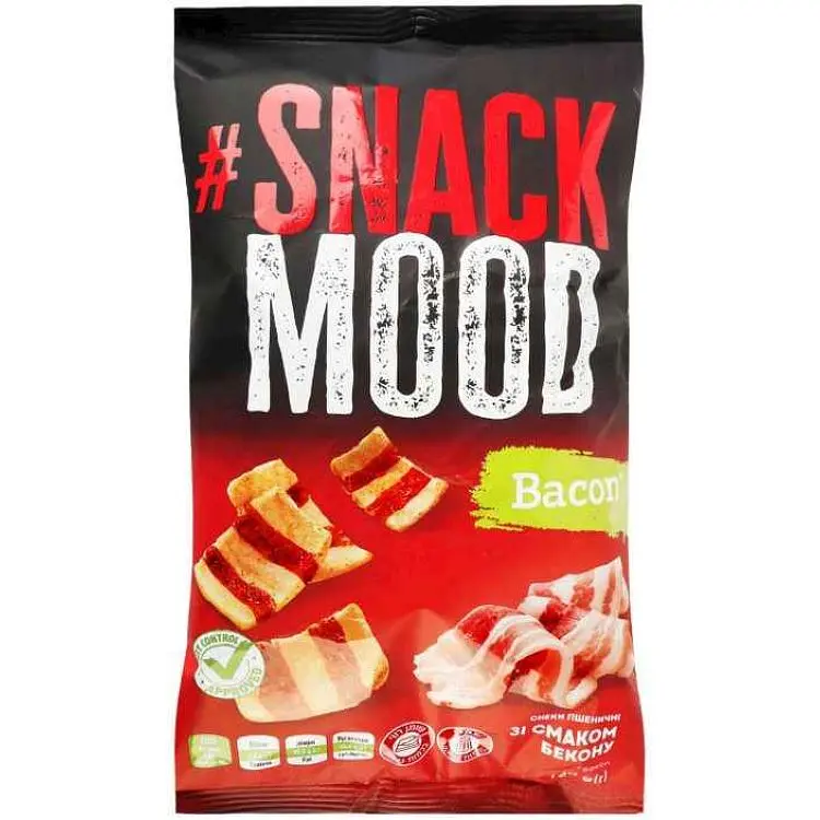 Снеки SNACK MOOD 140г Бекон пшеничні м/уп