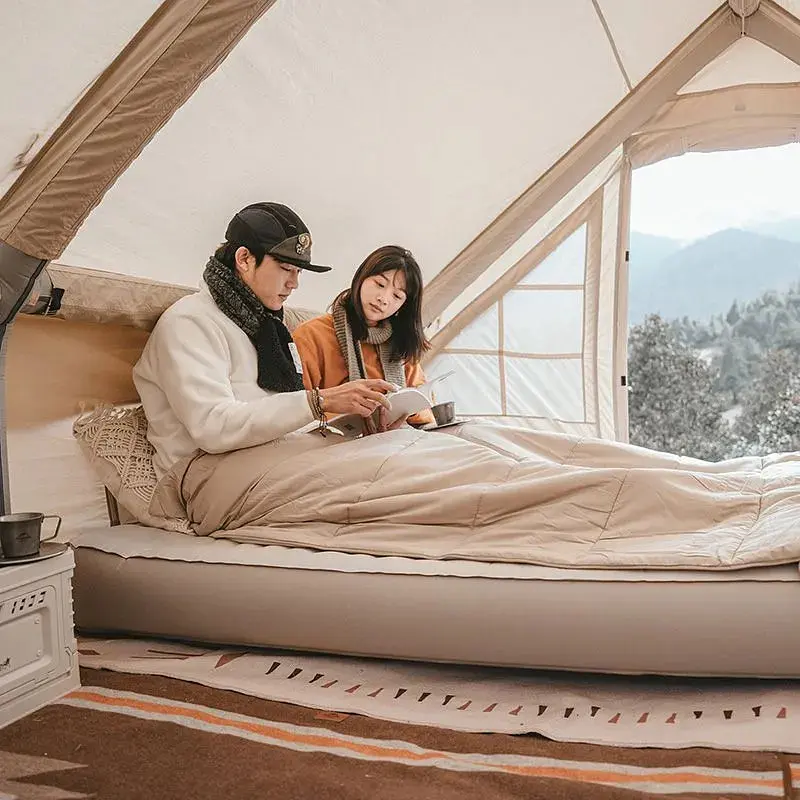 Матрас надувной 20 см двойной со встроенной помпой Naturehike CNH22DZ024 бежевый - фото 5