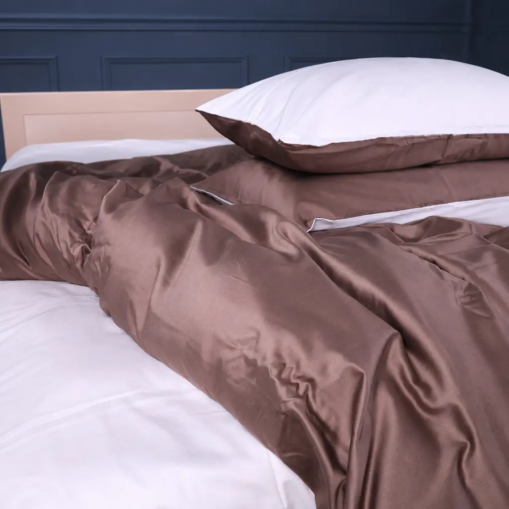 Комплект постільної білизни Mirson Satin Premium Lactic active 200х220 см коричневий (2200013555520) - фото 2