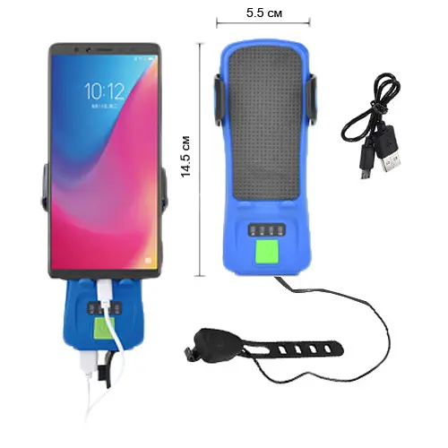 Велосипедный фонарь QX-Q21-T6+COB + держатель для телефона + microUSB + TypeC + 4 режима - фото 3