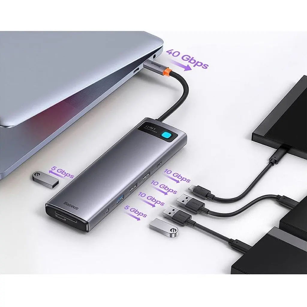 USB-хаб Baseus Metal Gleam Series 12-in-1 (WKWG020213) [124910] - фото 5