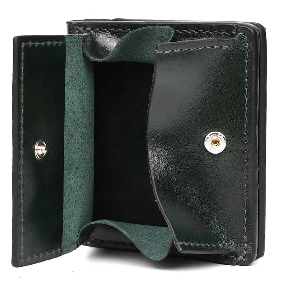 Портмоне Lettera с монетницей зеленый Алькор GRANDE PELLE 10х10х2.5 см acs0032119 - фото 2