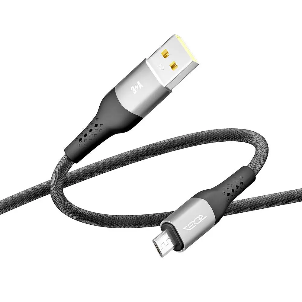 Кабель для зарядки USB Ridea RC-US42 UltraStrong USB-MicroUSB 60W 20V/3A 2 м Черный - фото 4