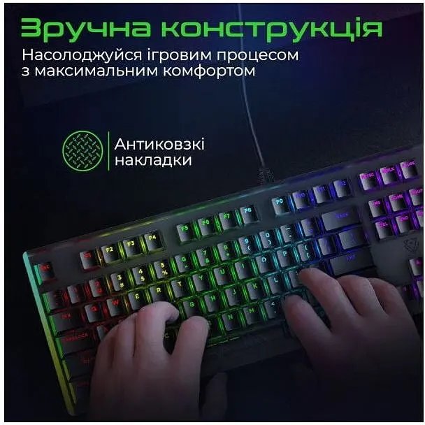 Клавіатура дротова Vertux Comando USB Black (comando.black) - фото 3