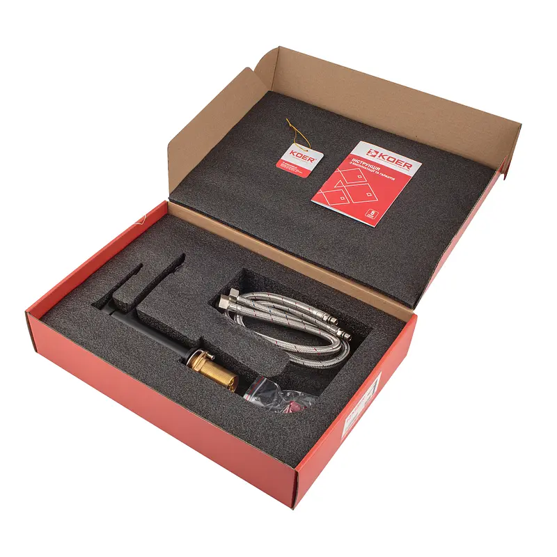 Смеситель для умывальника Koer KB-10028-05 KR5290 Черный матовый - фото 7