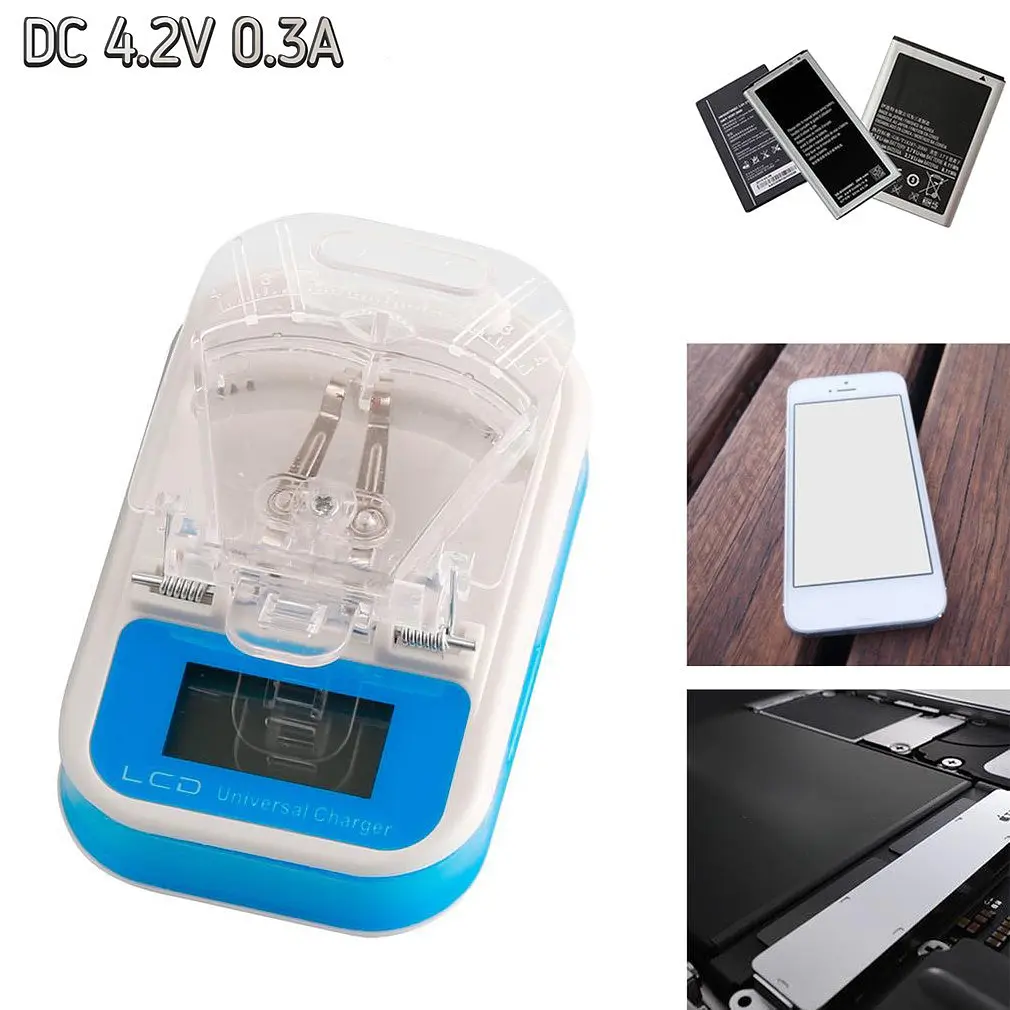 Зарядний пристрій жабка універсальний з LCD дисплеєм та USB портом, адаптер для акумуляторів з фіксатором контактів - фото 5
