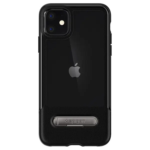 Чохол прозорий протиударний із підставкою Spigen Slim Armor Essential S Ultra Hybrid 076CS27085 для iPhone 11 (6.1") Black - фото 6