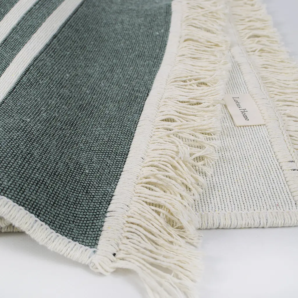 Ковер Lotus Home - Infinity Stripe оливковый двусторонний 80x150 - фото 6