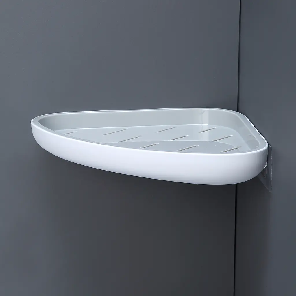 Полиця кутова МВМ My Home BP-26 клейка біла з сірим (BP-26 WHITE/GRAY) - фото 3