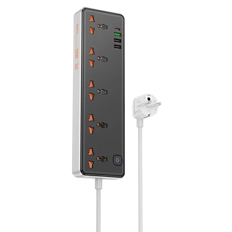 Мережевий подовжувач Hoco AC14A Rico 5-position socket (PD30W/1C3A) Black (6942007607179)