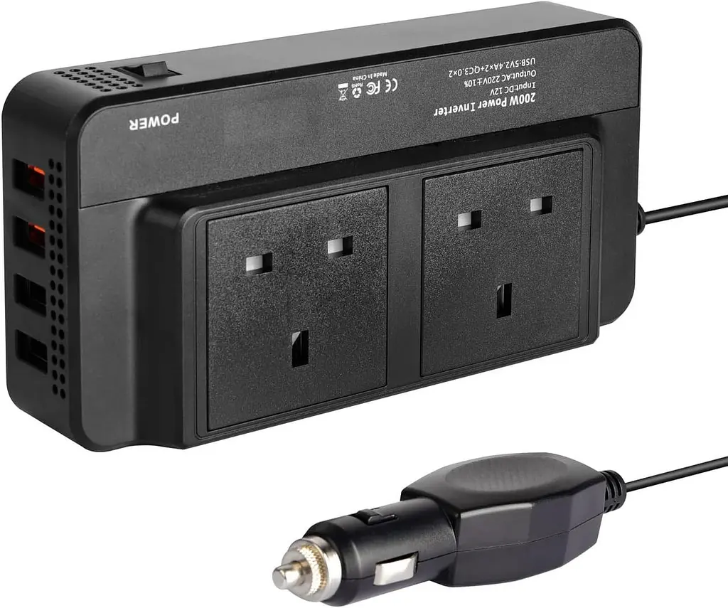 Автомобільний інвертор Umelee 200 Вт, 12V DC – 240V AC