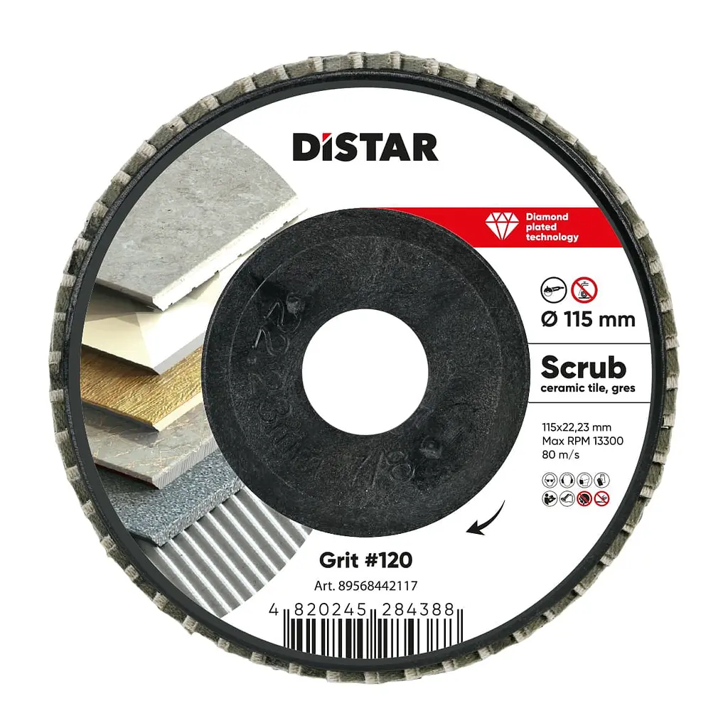 Пелюстковий алмазний диск Distar Scrub 115x22.23 мм, №120