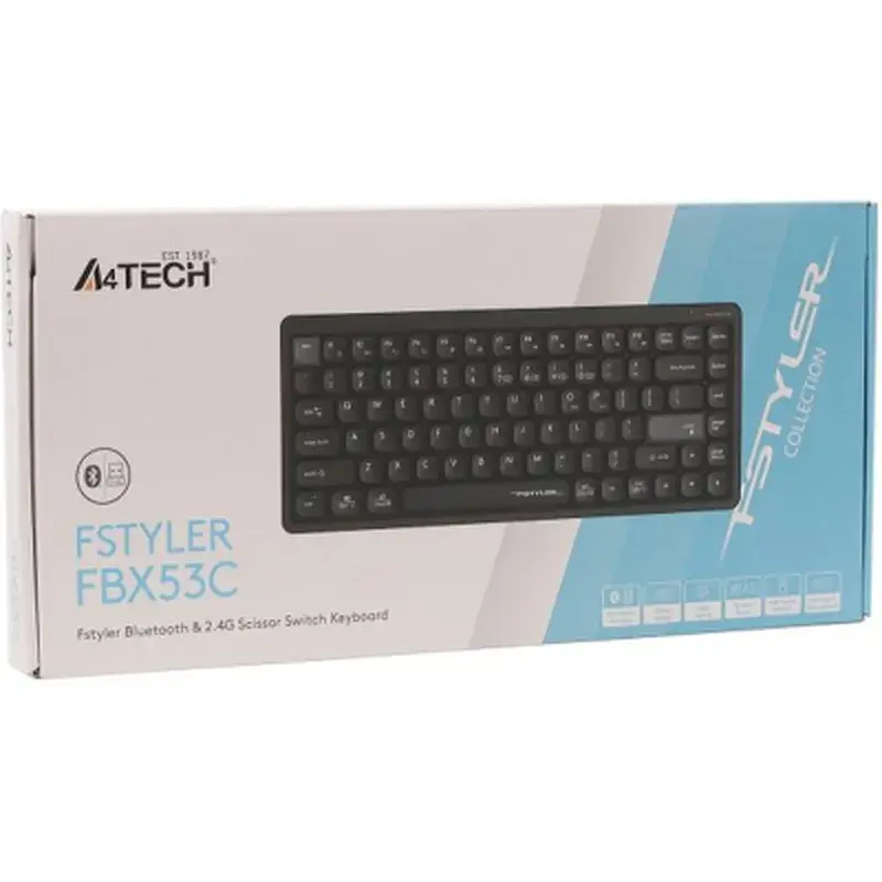 Клавіатура A4Tech FBX53C Wireless/Bluetooth UA Black (4711421001908) - фото 12