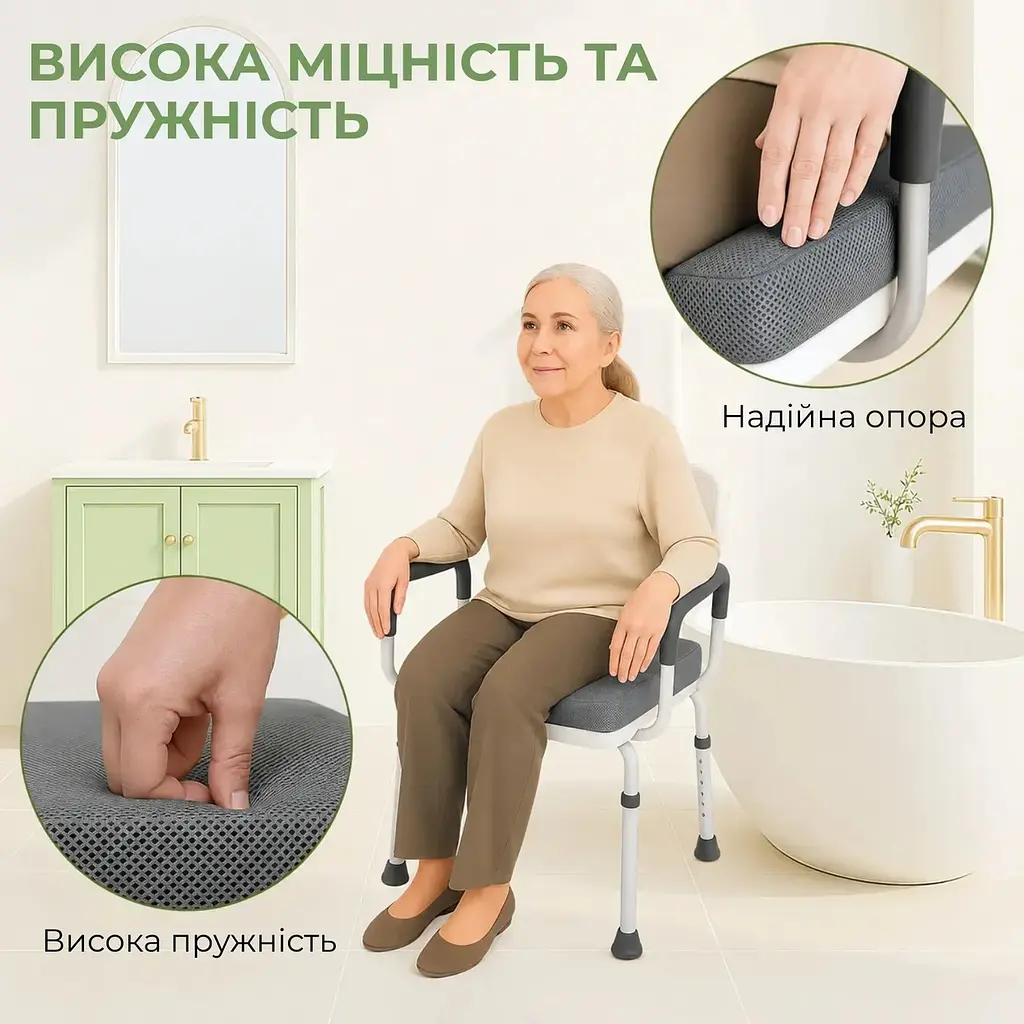 М'яка накладка на сидіння для душу Supretto з протиковзкою основою - фото 5
