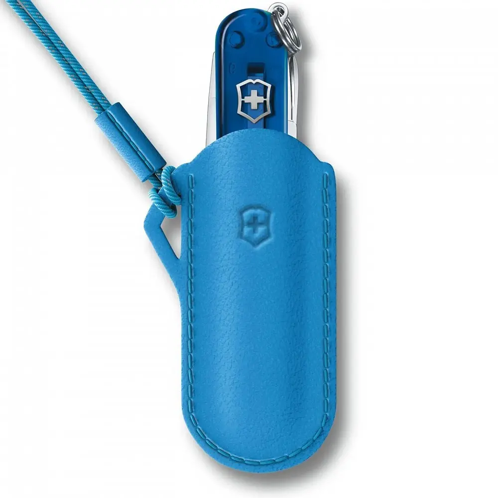 Чохол Victorinox 58мм шкір.син Summer Rain для Classic Colors 1-2шари - фото 2