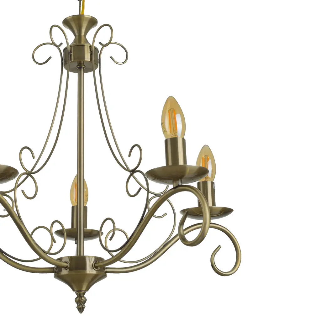 Люстра подвесная Brille E14 40W AB (BKL-681S/5) - фото 2