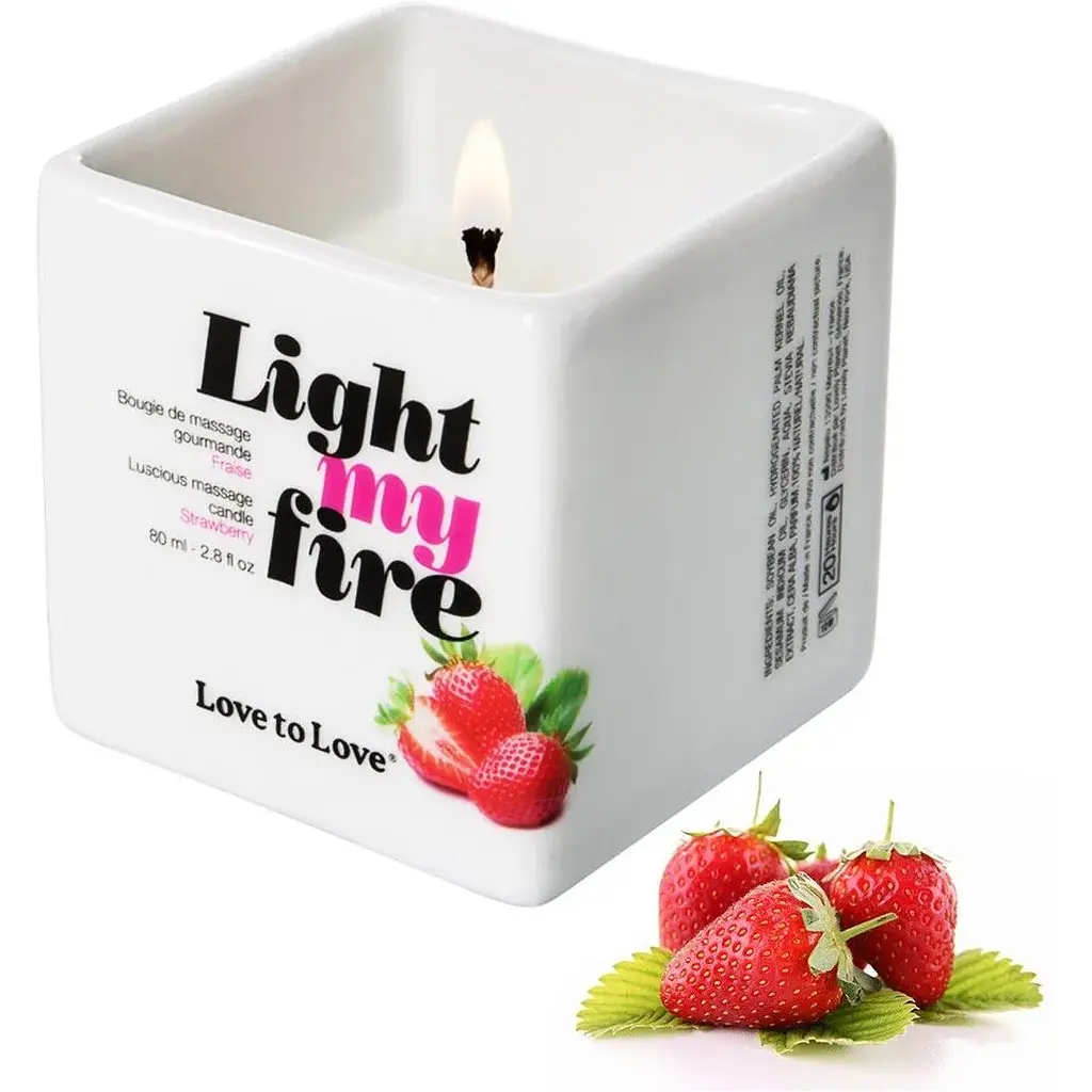 Масажна свічка Love To Love Light My Fire Strawberry (80 мл) - фото 2