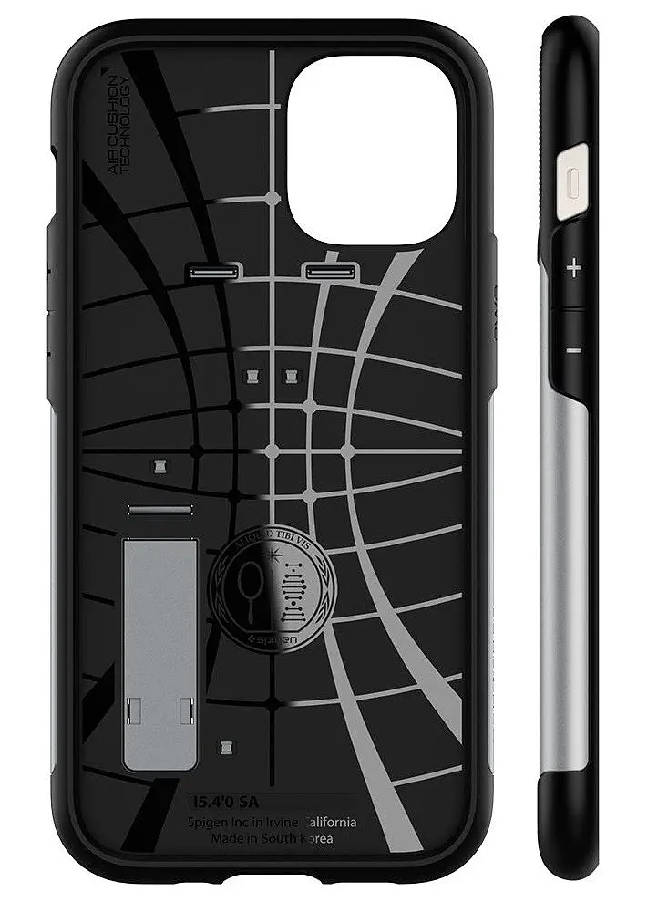 Чохол протиударний із підставкою Spigen Slim Armor ACS01548 для iPhone 12 Mini (5.4") Satin Silver - фото 8