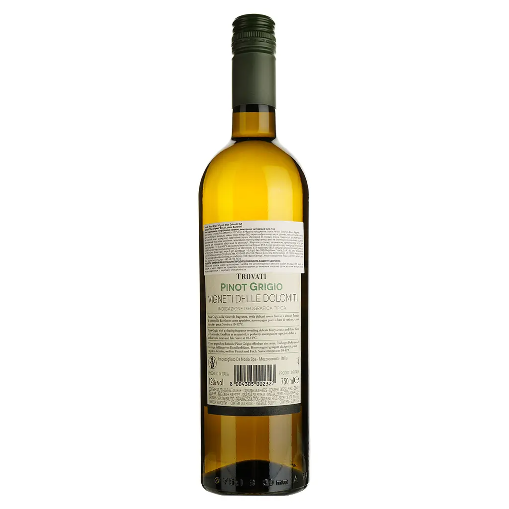 Вино Trovati Pinot Grigio Vigneti delle Dolomiti IGT белое сухое 0.75 л - фото 2