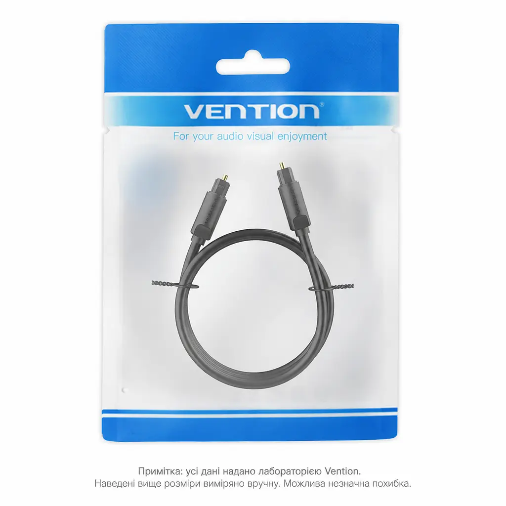 Оптичний цифровий аудіокабель Vention 1,5 м Toslink Тослінк Оптичні штекери S/PDIF 5.1-канальне аудіо Для 5.1 джерело й приймач мають підтримувати формат Чорний (BAEBG) - фото 7