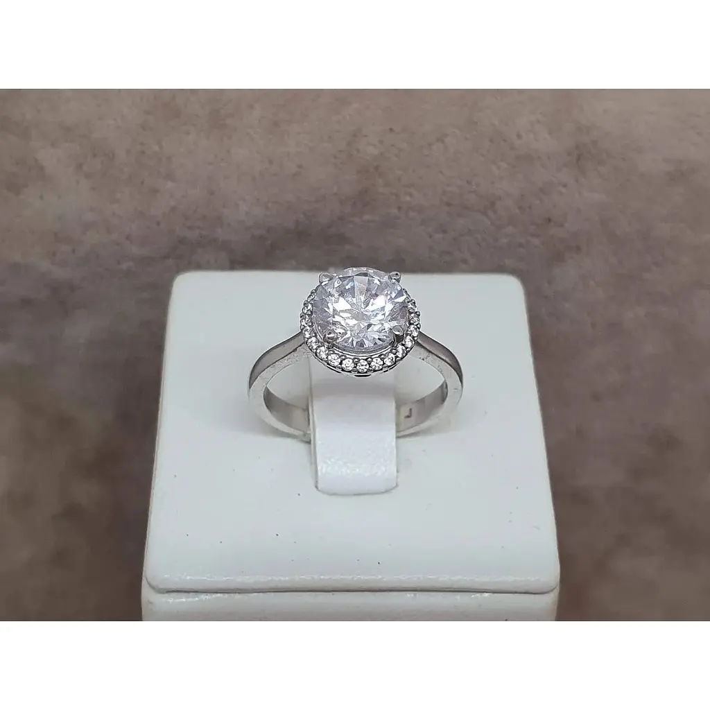 Срібне кільце Агні ЖАННА з фіанітами.1040/1Р-CZ 17 - фото 4