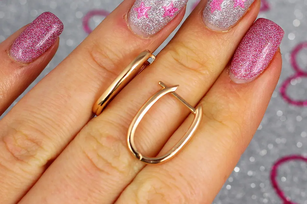 Сережки Xuping Jewelry овальні доріжки 1.7 см золотисті - фото 3