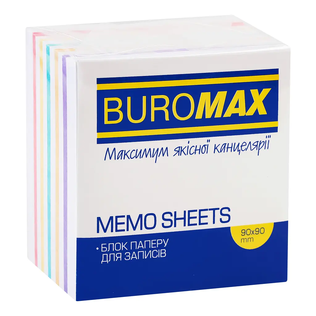 Блок паперу для нотаток Buromax Веселка непроклеєний 90х90х40 мм різнобарвний (BM.2245) - фото 2