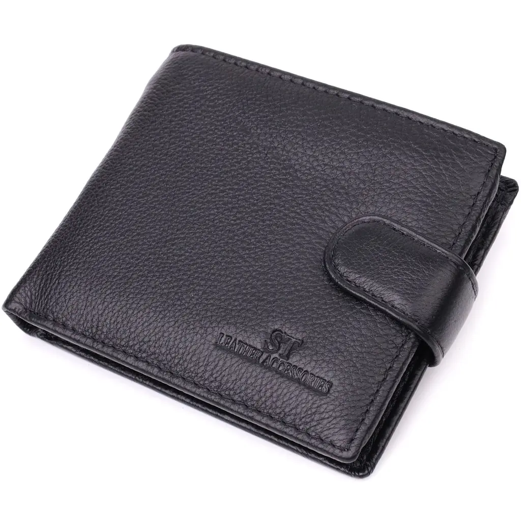 Горизонтальне портмоне для чоловіків із натуральної шкіри ST Leather 22459 чорний