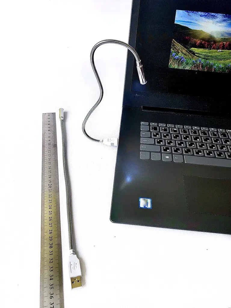 Ліхтарик гнучкий металевий USB LED лампа 32см підсвічування для ноутбука працює від будь-яких пристроїв з USB-портом UKC - фото 5