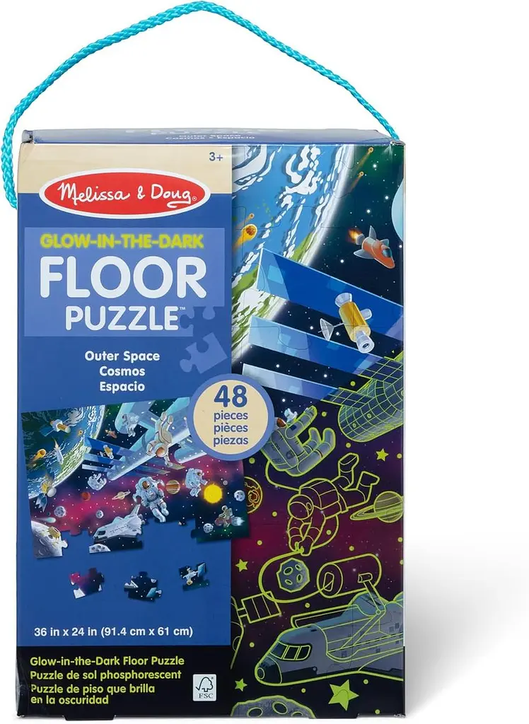 Підлоговий пазл Космос Melissa & Doug Glow in the Dark дитячий пазл на 48 деталей,світиться у темряві (SKU-218)