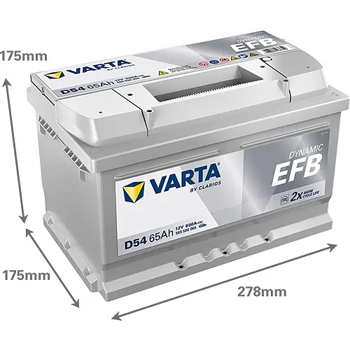 Акумулятор Varta Dynamic EFB 12В 65Аг 650А (EN) R+ (565500065) - фото 3
