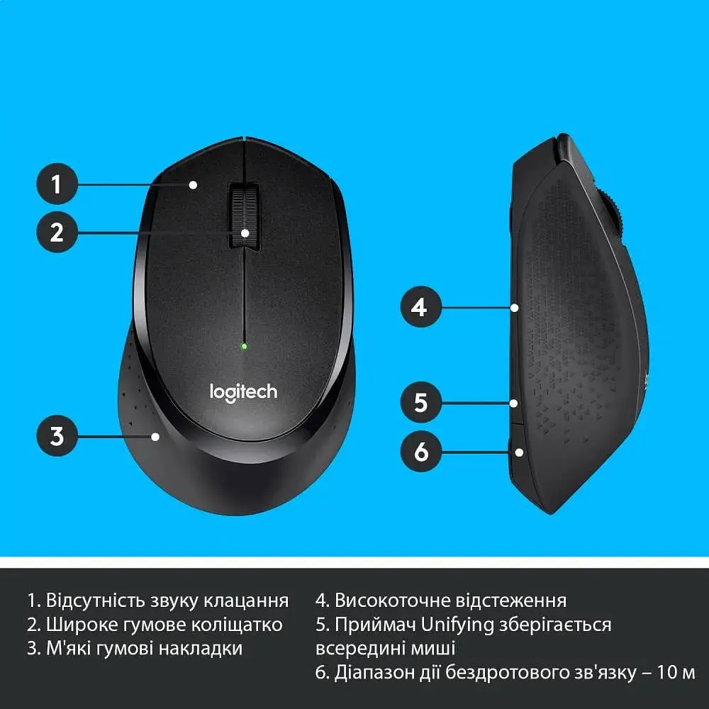 Миша бездротова Logitech M330 SILENT PLUS (910-004909) чорна - фото 9