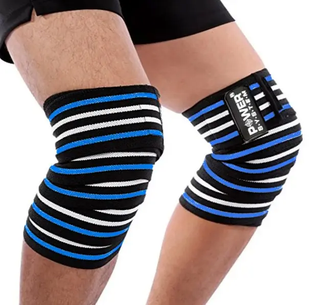Бинти на коліна Power System PS-3700 Knee Wraps Blue/Black (пара) (PS-3700_Blue-Black) - фото 3