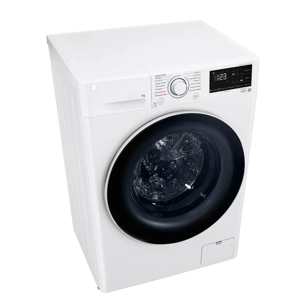 Стиральная машина LG фронтальная, 7кг, 1200, A+++, 48см, дисплей, пара, инвертор, белый (F2V3HS0WW) - фото 7