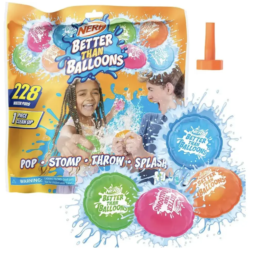 Капсули водяні Hasbro Nerf Better Than Balloons 228 шт водяні кулі для літніх ігор (SKU-315)