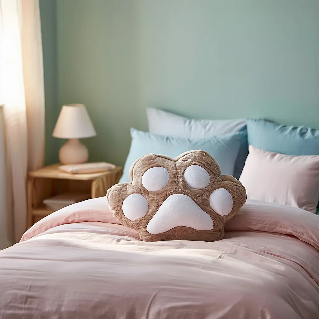 Мягкая игрушка-подушка с пледом и муфтой Лапка 40×40×25 (см) 3 в 1 Коричневый Colorful Home 520-18BR - фото 2