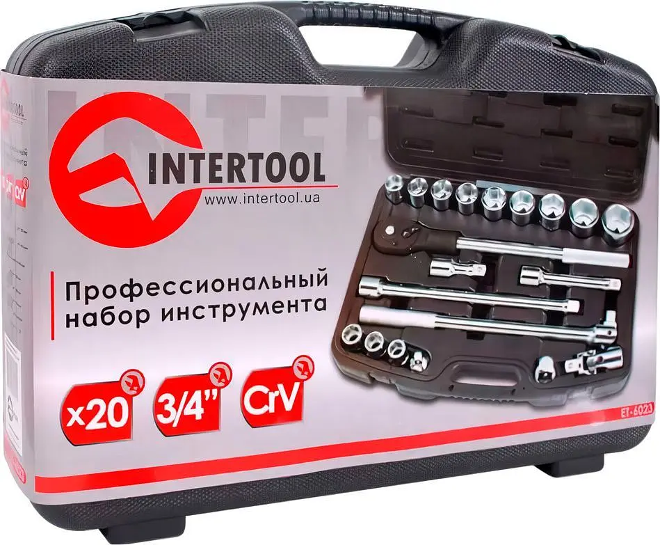 Набір торцевих головок із тріскачкою Intertool ET-6023 20шт [98729] - фото 3