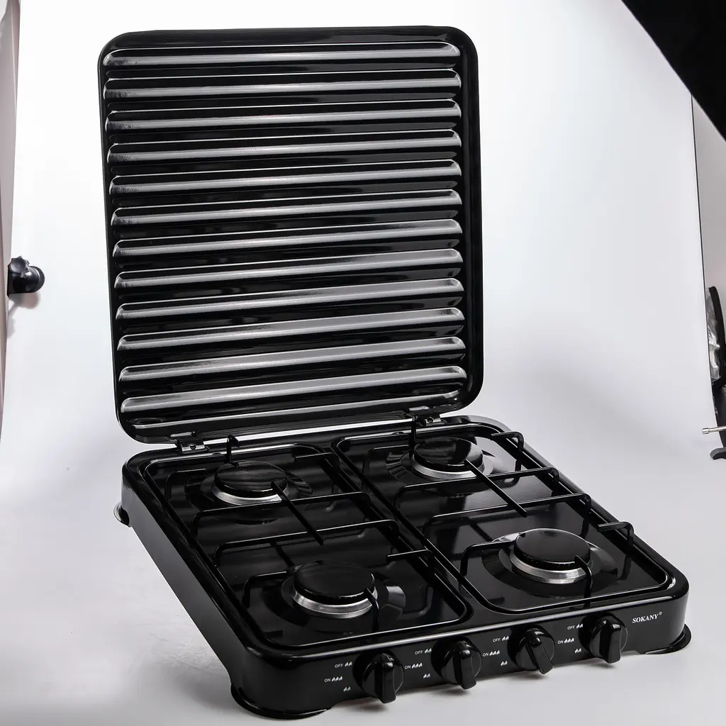 Газова плита настільна Sokany SK-6004-Black 4 конфорки Чорний - фото 9